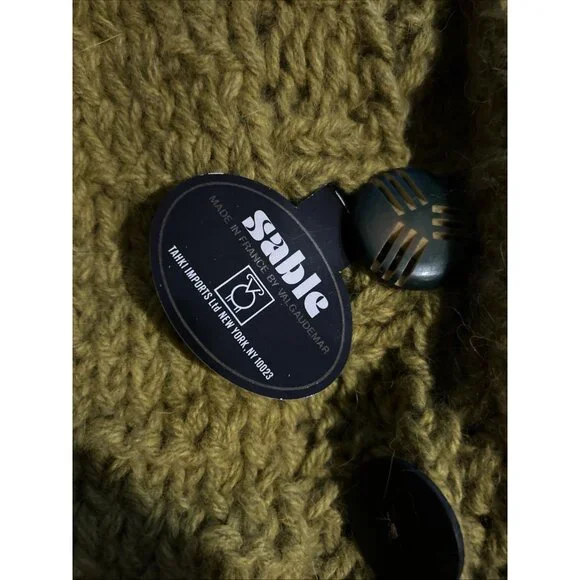 French Angora Wool Boho Hippie Chunky Knit Sweater Vest Art to Wear Large XL New - Picture 13 of 15